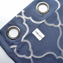MIUCO Moroccan Embroidered Semi-Sheer Curtains Faux Linen Grommet Window Panels for Doors 52 x 95 Inch 2 Panels, Navy Blue by CozyNest Decor