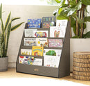 ECR4Kids Streamline Single-Sided Book Display with Storage, Classroom Bookshelf, Grey Wash by TinyTreasures Baby Boutique