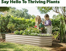 Galvanized Raised Garden Beds Outdoor // 8×2×1 ft Planter Raised Beds for Gardening, Vegetables, Flowers // Large Metal Garden Box (White) // Patented Tool-Free Design by GreenHaven Gardens