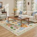 GENIMO Indoor Outdoor Area Rug 5' X 7' Waterproof, Washable Door Mat Non Shedding, Easy Cleaning Floral Outdoor Carpet for Patio, Entryway, Porch, Bathroom, Living Room, Bedroom, Backyard by GreenHaven Gardens