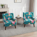 UIXE Floral Accent Chair, Modern Upholstered Armchair in Fabric for Living Room, Comfy Club Arm Chairs Single Sofa Button Tufted Bedroom Reading Seat - Pattern Blue, Set of 1 by CozyNest Decor