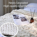 Maetoow Chenille Chunky Knit Blanket Throw （82×86 Inch）, Handmade Warm & Cozy Blanket Couch, Bed, Home Decor, Soft Breathable Fleece Banket, Christmas Thick and Giant Yarn Throws, Cream by CozyNest Decor