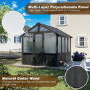 MUPATER 6 x 8 FT Walk-in Wooden Polycarbonate Greenhouse with Ventilated Window & Lockable Door, Multi-Layer PC Panels for UV Protection, Greenhouse Kit for Outdoor, Garden and Backyard, Black by GreenHaven Gardens