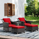 Joyside Wicker Patio Furniture Sets, 5 Pieces Upgraded Large Size Outdoor Furniture with Swivel Rocking Patio Chairs, Outdoor Ottoman and Side Table, Thick Cushions, Wide Armrest by GreenHaven Gardens