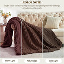 Carriediosa Chunky Knit Throw Blanket 50" X 60", 100% Hand Made Large Chenille Loop Yarn Soft Fluffy Throws for Couch Sofa Bed, Big Crochet Cozy Heavy Thick Cable Woven Blanket, Cocoa Brown by CozyNest Decor