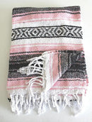 Del Mex Classic Mexican Blanket, Large Authentic Woven Falsa Throw (70"x50"), Artisan Southwest Décor for Beach, Yoga, Outdoors (Pink) by CozyNest Decor