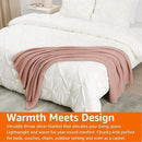 Amazon Basics Chunky Cable Knit Throw Blanket for Couch, Sofa, Bed, Lightweight Soft Cozy, Dusty Rose, 50"x 60" by CozyNest Decor