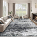 Washable Rug 8x10 Area Rugs for Living Room: Large Neutral Soft Rug Abstract Non Slip Low Pile Modern Carpet for Bedroom Kitchen Nursery Office Dining Room Indoor (Black, 8'x10') by TinyTreasures Baby Boutique