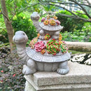Large Turtle Solar Garden Outdoor Statues with Succulent and 6 LED Lights,Outside Solar Turtle Decor Art for Garden,Home,Lawn,Yard, Balcony Ornament by CozyNest Decor