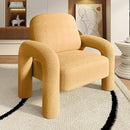 Modern Sherpa Accent Chair, Teddy Upholstered Arm Single Sofa, Cozy Fluffy Reading Chair for Living Room, Bedrooms, Corner (Yellow) by CozyNest Decor