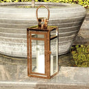 TRIROCKS Stainless Steel Decorative Lantern 12'' High Metal Candle Holder with Clear Glass Panels Perfect for Home Decor Living Room Parties Events Tabletop Indoors Outdoors (Rose Gold) by CozyNest Decor