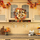Fall Wreaths for Front Door Decor - Walasis 20 Inch Thanksgiving Wreath with Maple Leaves White Pumpkin Daisy Sunflower Wreath Autumn Harvest Decorations for Table Front Porch by CozyNest Decor