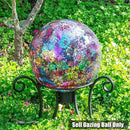 VCUTEKA Gazing Ball, Iridescent Crackled Glass Mosaic Gazing Balls Sphere for Garden Lawn Outdoor Ornament Yard Decorative, 10-Inch, Purple by CozyNest Decor