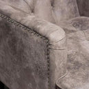 Christopher Knight Home GDFStudio Medford Brown Tufted Club Chair, Fabric Accent Chair with Studded Nailhead Accents by CozyNest Decor