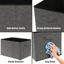 SIMPLE HOUSEWARE 15 x 13 Inch Collapsible Fabric Storage Bin with Handles, 2 Pack, Dark Gray by CozyNest Decor