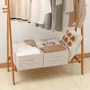 Linen Folding Storage Bins, 3 Pack Large Storage Baskets, Washable, Clothing Storage Bins with Handle, Closet Organizer for Storage Sweater,Sheets(Beige, 18½"x13½"x8½") by CozyNest Decor