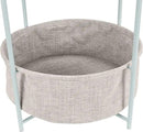 Amazon Basics Round Storage End Table, Side Table with Cloth Basket, Mint Green/Heather Gray, 18 in x 18 in x 19 in by CozyNest Decor