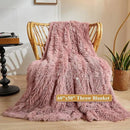 XeGe Plush Faux Fur Throw, Dusty Pink Luxurious 50x60 Shaggy Furry Blanket, Fluffy Microfiber Velvet Couch Throw, Ultra Soft Warm Fuzzy Lap Blanket for Sofa Bed Chair Car Office, Dusty Pink by CozyNest Decor