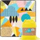 Jumbo Picnic Rug, Large Picnic Mat, 6'7" x 6'7", Outdoor Waterproof Picnic Blanket Beach Mat, Foldable & Waterproof, Picnic Blankets Ideal for Beach & Park, Outdoor Blanket, Happy Now by TinyTreasures Baby Boutique