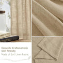 LAMIT Brown Sheer Linen Curtains 48 inches Length 2 Panels, Short Light Filtering Linen Textured Curtains for Kitchen/Window/Cafe/Loft Room, 34 x 48 Inch by CozyNest Decor