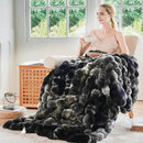 BENVWE Fluffy Faux Fur Throw Blanket for Couch, Soft Plush Thick Cozy Fuzzy Luxury Minky Bubble Blanket for Home Living Room Decor Gift for Women, Tie-dye Grey, 50" x 60", 1100GSM by CozyNest Decor