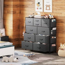 WLIVE Dresser for Bedroom with 10 Drawers, Fabric Dresser Chest of Drawers with Side Pockets and Hooks, Sturdy Metal Frame, Drawers Organizer Unit for Room, Hallway, Dark Gray by TinyTreasures Baby Boutique