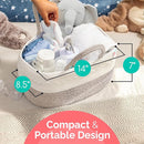 Rope Diaper Caddy - Storage for Baby and Toddler Items - Portable Cotton Organizer Easily Holds Diapers, Wipes, Clothing - Useful for Nursery, Bedroom (Beige, Regular) by TinyTreasures Baby Boutique