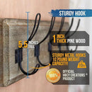 HBCY Creations Weathered Rustic Coat Rack Wall Mount with 5 Hooks, Solid Pine Wood 24 inch Wall Hooks for Entryway, Mudroom, Hallway, Bathroom - Vintage Farmhouse Style Wall Mounted Towel Rack by CozyNest Decor