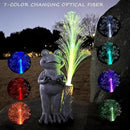 Frog Statue Solar Garden Decor,Resin Frog Statues and Colour Changing Optical Fiber Solar Lights,Outdoor Decoration for Balcony, Garden, Patio, Yard, Lawn,Gifts for Mom Grandma by GreenHaven Gardens