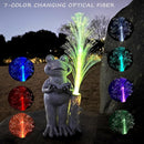 Frog Statue Solar Garden Decor,Resin Frog Statues and Colour Changing Optical Fiber Solar Lights,Outdoor Decoration for Balcony, Garden, Patio, Yard, Lawn,Gifts for Mom Grandma by GreenHaven Gardens