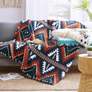 CASAAGUSTO Boho Sherpa Throw Blanket, Aztec Queen Blanket, Ultra Soft, Warm, Cozy, Plush, Thick Fleece Bohemian Throw Blanket for Couch, Bed, Sofa (Navy Blue 90 * 90 Inch) by CozyNest Decor