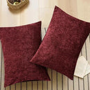 CaliTime Throw Pillow Covers Decorative 20 X 26 Inches Pack of 2 Cozy Chenille Standard Pillow Shams Cases for Couch Sofa Bed Living Room Home Burgundy by CozyNest Decor