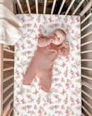 Bassinet Sheet for Baby Boy and Girl 2 Pack, Fitted Sheets for Rectangle, Oval, Hourglass Bassinet Mattress, Muslin Moses Basket Sheets with Neutral Style (Butterfly & Beige) by TinyTreasures Baby Boutique