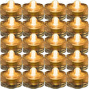 Bright LED Floral Tea Light Submersible Lights for Party Wedding (Amber, 30 Pack) by GreenHaven Gardens