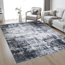 5x7 Area Rug Living Room Rug: Washable Modern Abstract Soft Thin Rug Indoor Floor No Slip Stain Resistant Carpet for Bedroom Dining Room Farmhouse Nursery Home Office - Dark Black by TinyTreasures Baby Boutique