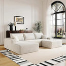 108" Sectional Couches for Living Room Modern Modular Sofa with L-Shape Couchs Upholstered Boneless Couch Deep Seat Sectional Couch with Chaise (White, Left Facing Chaise+2Seaters+1Ottoman) by CozyNest Decor