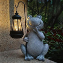 Frog Solar Garden Statues,Resin Frog Figurine Decorations with Solar Lights Lantern, Outdoor Frog Garden Decor Art for Lawn,Yard, Unique Housewarming Gift for Garden Home by GreenHaven Gardens