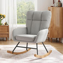 Rocking Chair Nursery, Teddy Baby Nursery Rocking Chairs, Modern Nursing Chair for Breastfeeding, Nursery Rocker for Small Spaces Indoor, Accent Glider Chairs for Living Room, Bedroom, Grey by TinyTreasures Baby Boutique