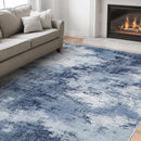 Amada 6x9 Washable Area Rug, Modern Abstract Living Room Rug with Non-Slip Backing & Short Pile, Large Rug with Abstract Pattern for Living Room, Bedroom and Dinning Room, Dark Blue by TinyTreasures Baby Boutique