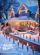 C9 LED Christmas String Lights Outdoor, 26 Feet 20 LED Christmas Pathway Lights with 20 Plastic Stakes, Connectable Waterproof for Driveways Xmas Holiday Patio Decoration, Red and Warm White by GreenHaven Gardens