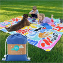 Jumbo Picnic Rug, Large Picnic Mat, 6'7" x 6'7", Outdoor Waterproof Picnic Blanket Beach Mat, Foldable & Waterproof, Picnic Blankets Ideal for Beach & Park, Outdoor Blanket, Pop Pip Pow by TinyTreasures Baby Boutique