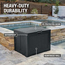 Rubbermaid Medium Resin Outdoor Storage Deck Box (74 Gal), Weather Resistant, Black, Deck Organization for Home/Backyard/Pool Chemicals/Toys/Garden Tools/Porch/Patio Cushions by CozyNest Decor