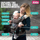 Abiie HUGGS 3-in-1 Baby Carrier w/Hip Seat - Front Facing, Hip Hugger, Back Baby Carrier - Healthy Sitting (M) Position, 3 Mos.-Toddler - Buckle Type Closure - Approved by US Safety Standards - Gray by TinyTreasures Baby Boutique