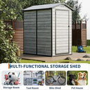 All-Weather Plastic Shed with Window, Outdoor Resin Garden Shed with Lockable Door and Vents, Outdoor Resin Storage Sheds for Backyard, Patio, Lawn, Tool, Bike by GreenHaven Gardens
