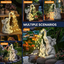GIGALUMI Solar Garden Outdoor Statues for Women, Mom, Grandma. Elephant Figurine Housewarming and Birthday Gifts Outdoor Statue Light Decor Ornament for Backyard, Patio, Balcony, Lawn, Pond by CozyNest Decor