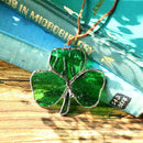 Handmade Stained Glass Clover Suncatcher Glass Panel St. Patrick's Day Christmas Decor for Garden Outdoor Indoor Window Hanging Decoration by GreenHaven Gardens