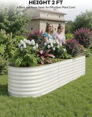 8x2x2ft Raised Garden Bed,Galvanized Raised Planter Boxes Outdoor with Easy Assembly, Large Garden Bed for Vegetables, Fruits, Flower,Raised Garden Bed,Beige by GreenHaven Gardens