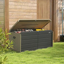 Domi 160 Gallon Resin Deck Box, Waterproof & UV-Resistant Outdoor Large Storage Box Lockable Storage Bin for Patio Cushions Pool Supplies Garden Tools and Delivery Storage by GreenHaven Gardens