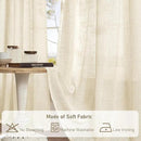 LAMIT Short Linen Window Curtains 30 Inches Long 2 Panels, Beige Semi Sheer Light Filtering Panels Bronze Grommet Neutral Drapes for Basement/Small Windows, 34 x 30 Inch by CozyNest Decor