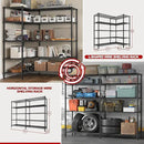 REIBII 5 Tier Wire Shelving Storage Shelves Loads 1430LBS, 58" W Metal Shelving for Storage Adjustable Shelving Unit Heavy Duty Garage Shelves Pantry Shelves Kitchen, Black by CozyNest Decor